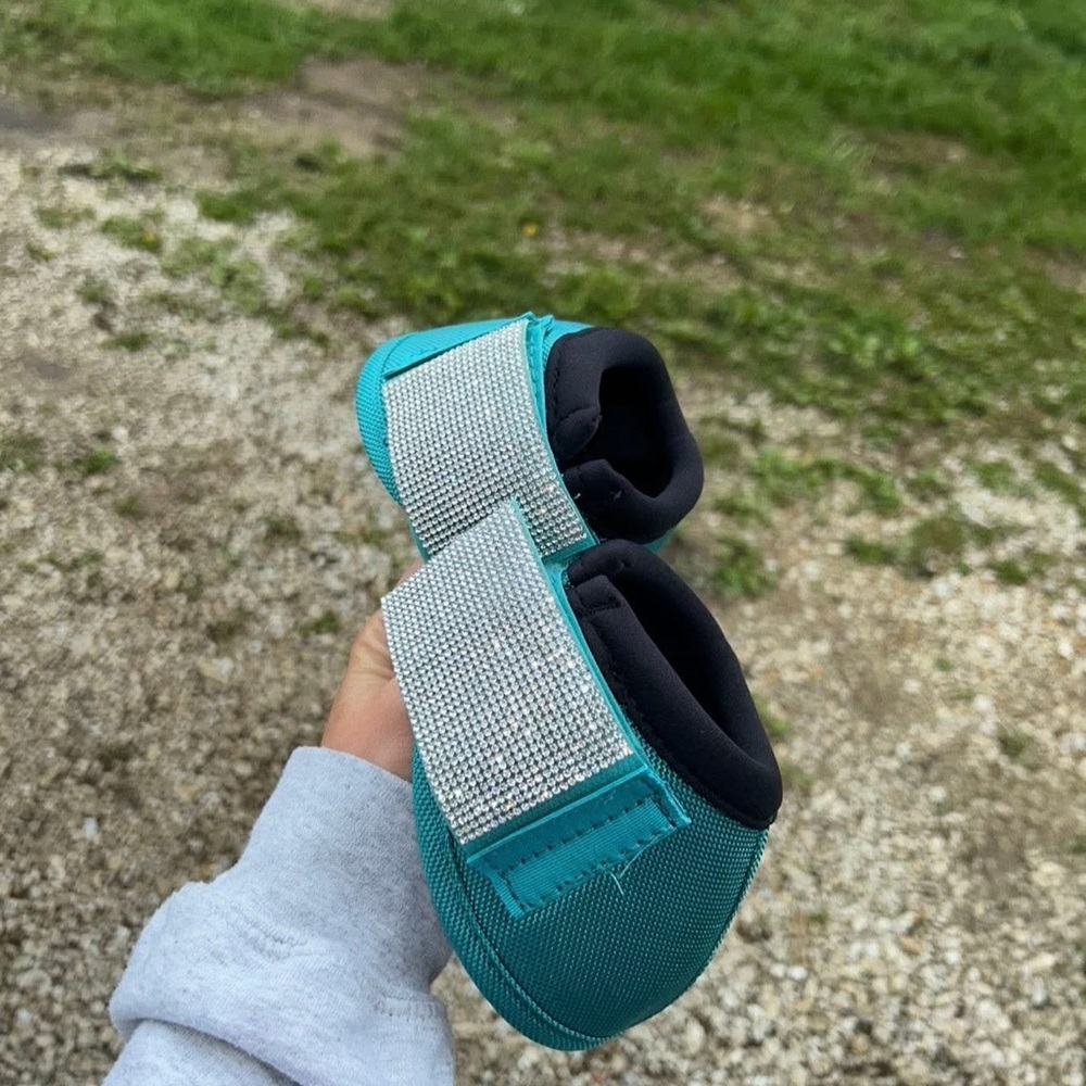 Teal Bell Boots with Bling